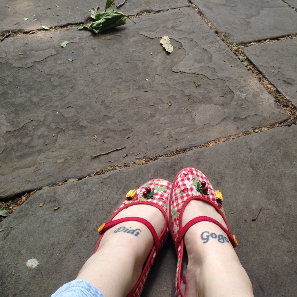 Strappy shoes at Bunhill Fields
